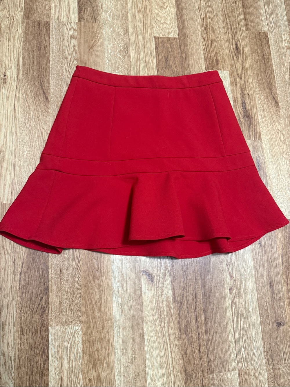Express Red Flared Peplum Mini Skirt - Women size 4